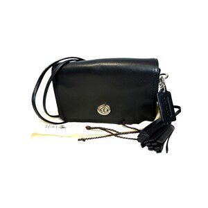 Coach Small PENNY Leather Crossbody Bag Black Turnlock Dust Bag 19914 NEW